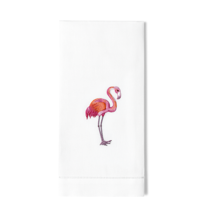 Flamingo Cotton Embroidered Hand Towel