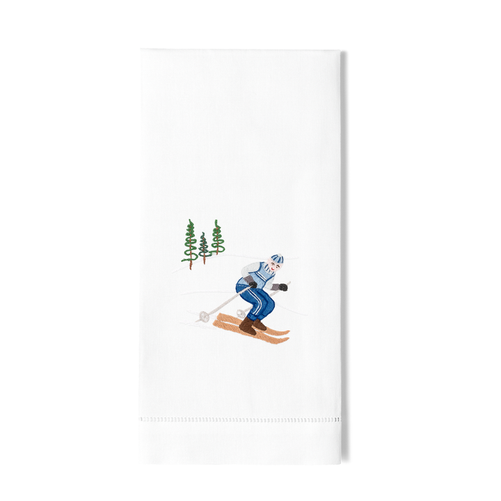 Skier Jack Cotton Embroidered Hand Towel