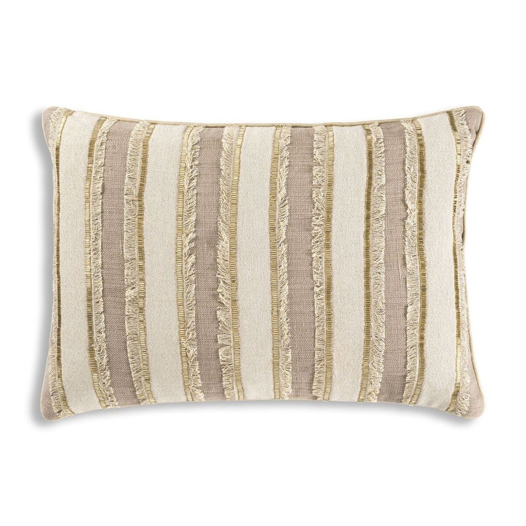 Meknes Linen and Gold Beaded Cushion