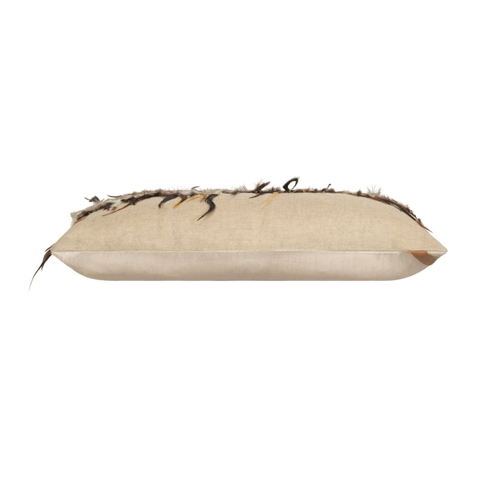 Luna Ostrich Feather Rectangular Cushion