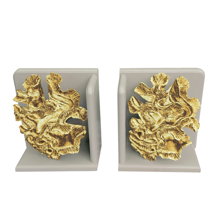 Gold Coral Book Ends