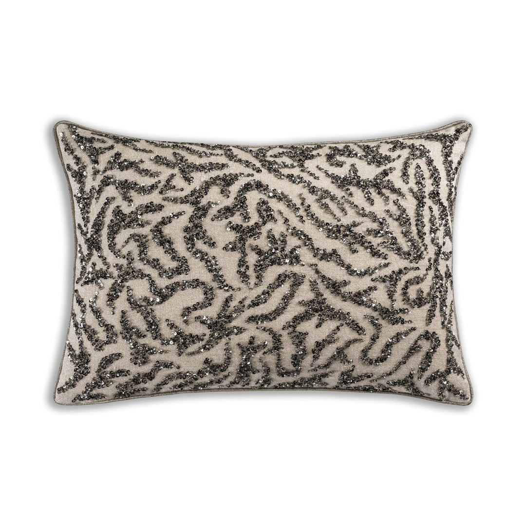 Royce Silver Sequined Cushion