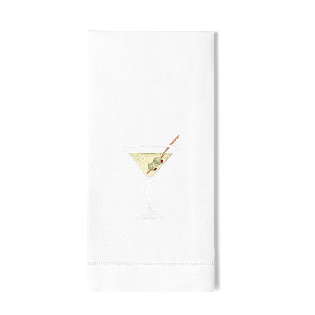 Dirty Martini Cotton Embroidered Hand Towel
