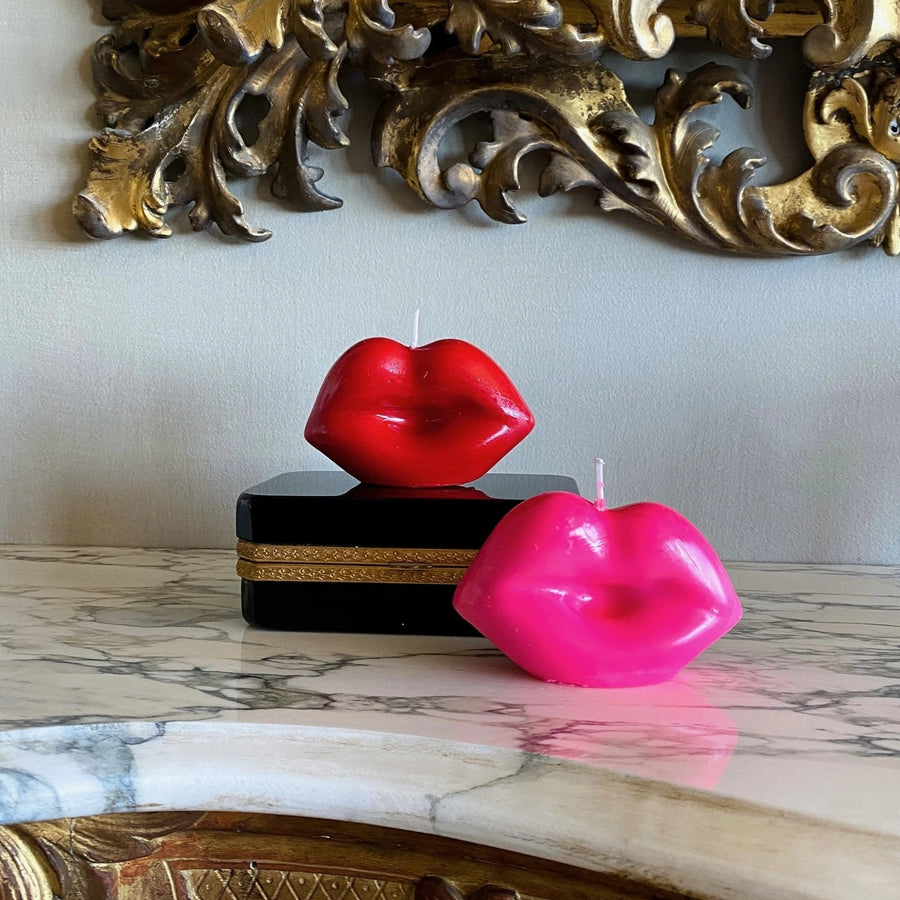 Pink & Red "Kiss Me" Lips Candles