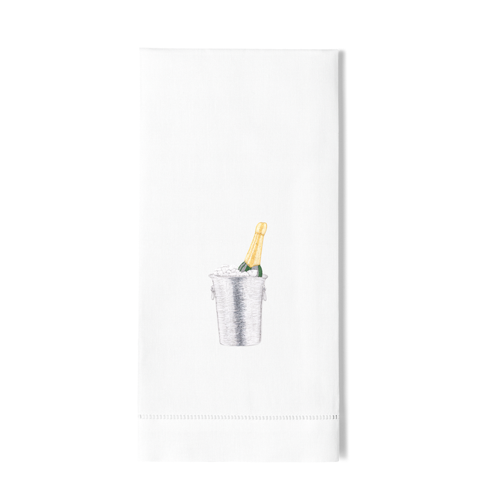 Champagne On Ice Cotton Embroidered Hand Towel