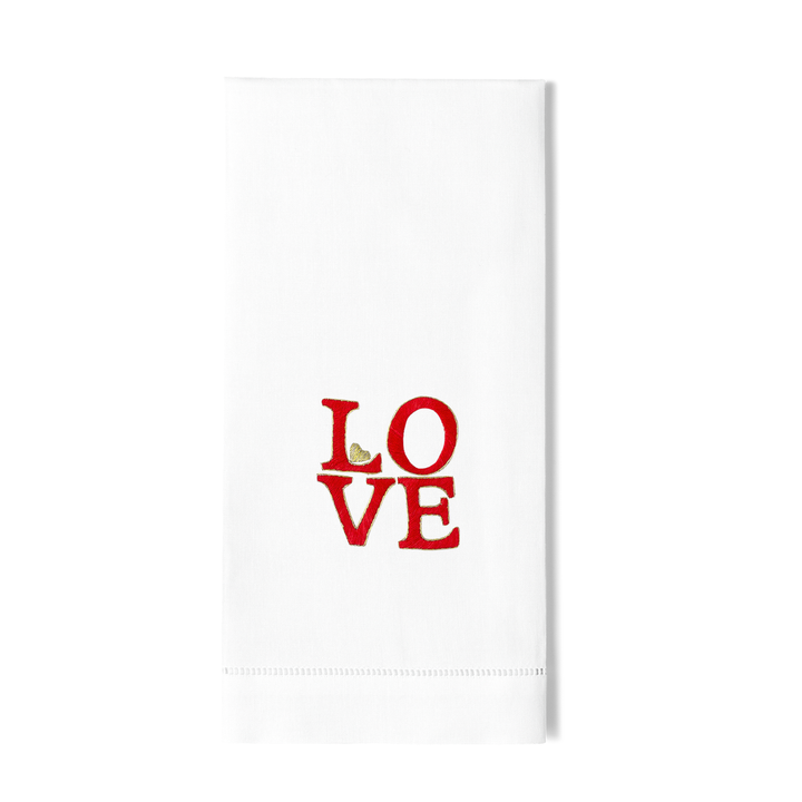 LOVE Cotton Embroidered Hand Towel