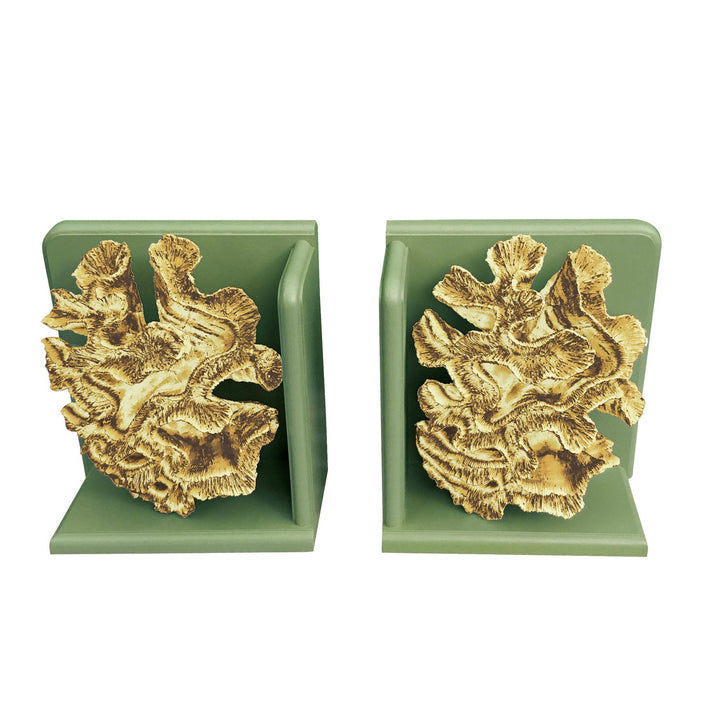 Gold Coral Book Ends