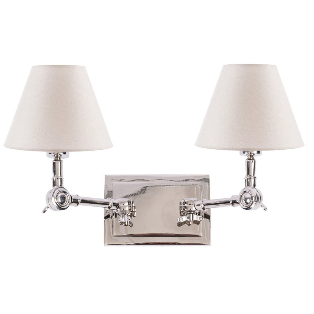 Joyce Double Arm Sconce in Polished Nickel