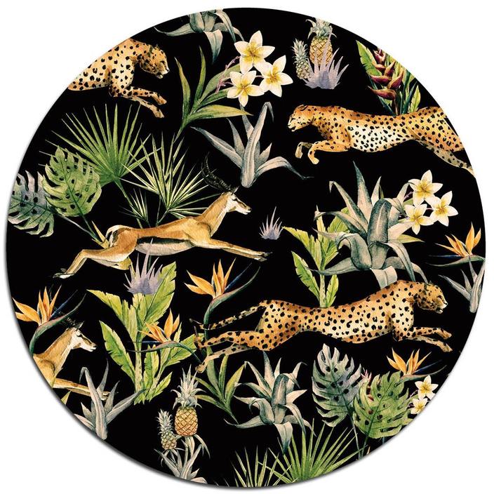 Jungle Fever Leopards & Gazelles Glass Platter