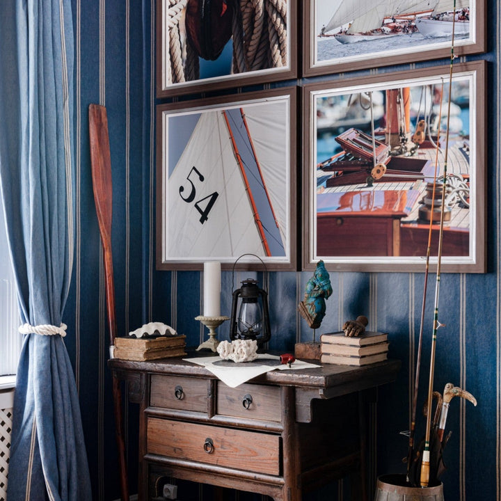 Katalin Stripe Seaport Blue Wallpaper
