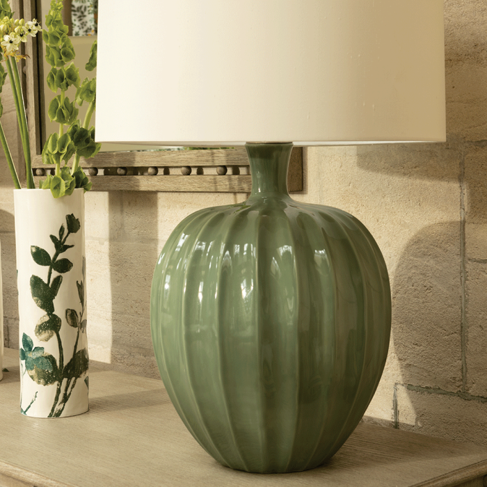 Kristiana Ceramic Table Lamp - Sage Green