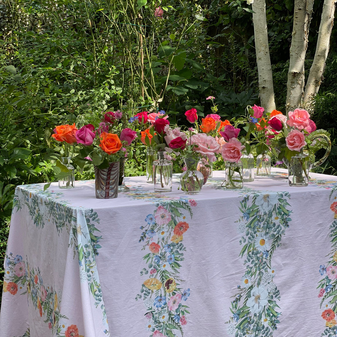 La Vie En Rose Cotton Tablecloth | Floral Tablecloths