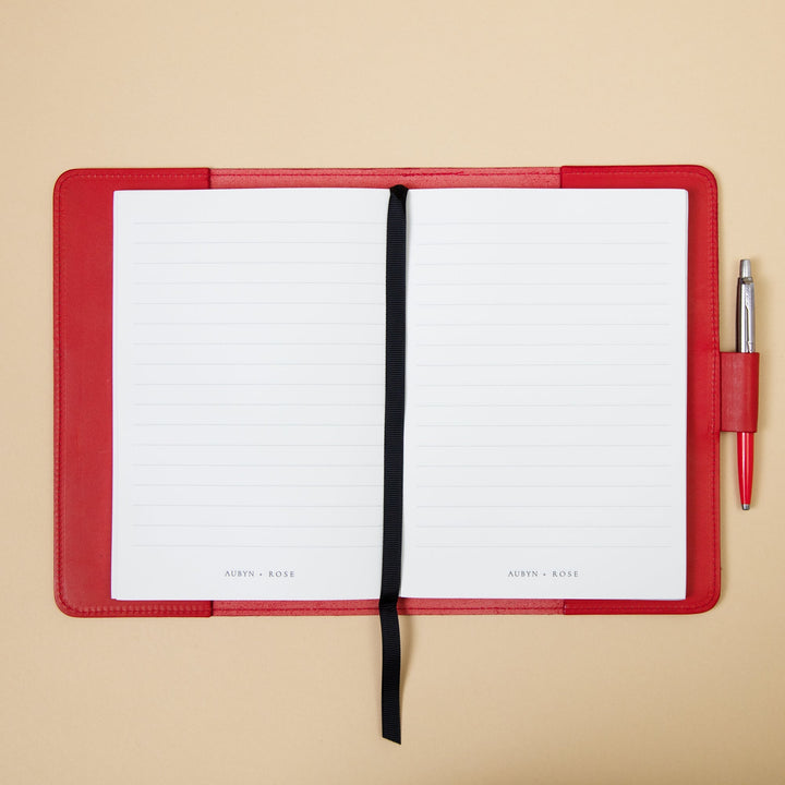 Leather Refill Notebook Cover - Red