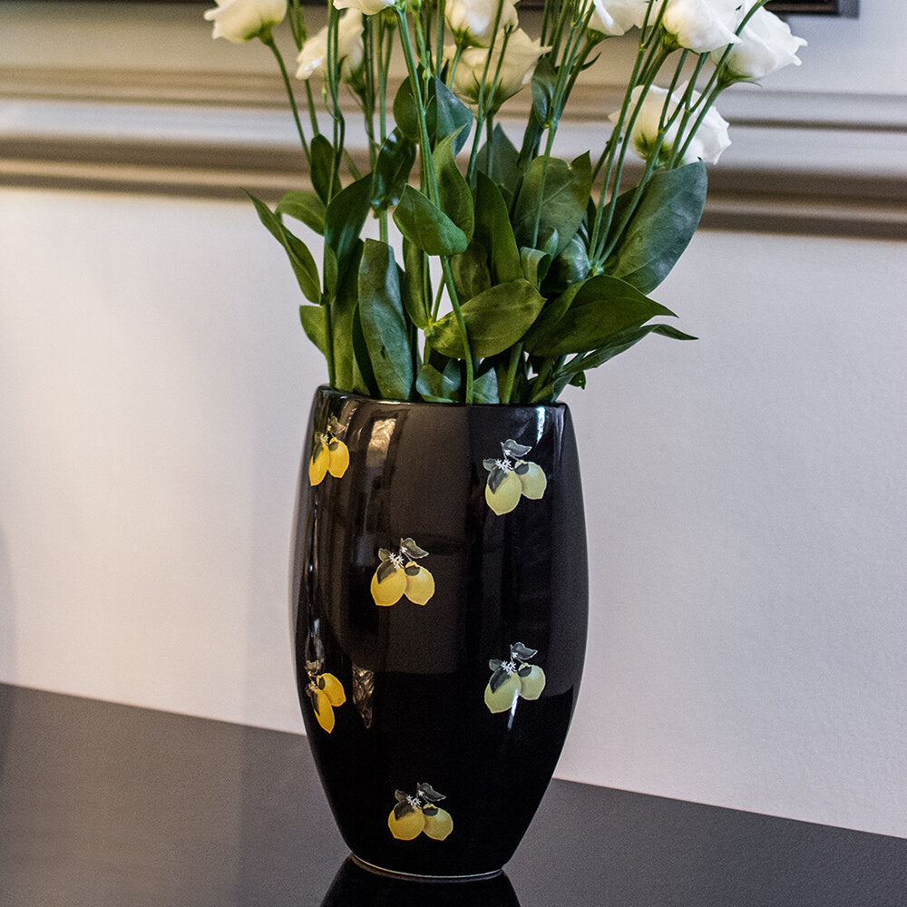 Black Lemon Ceramic Vase