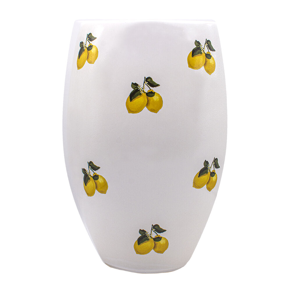 White Lemon Ceramic Vase