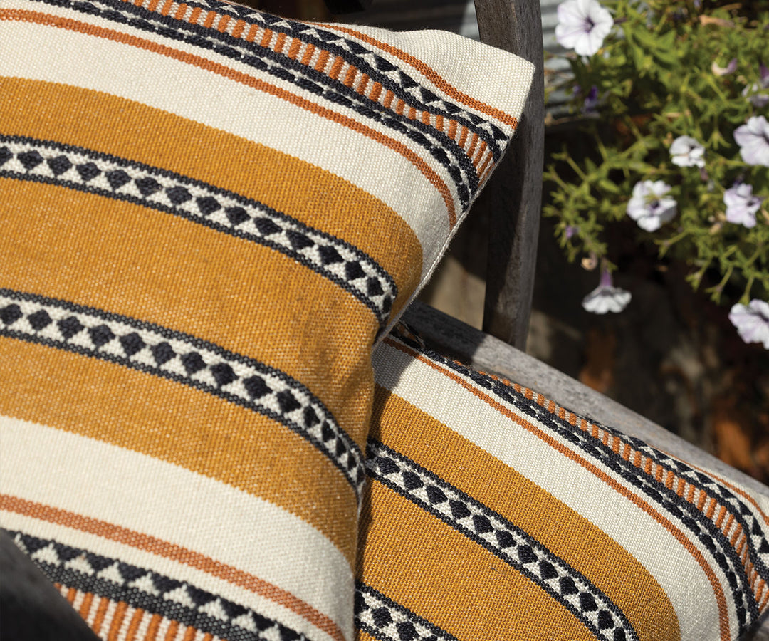 Nariz Ochre Striped Outdoor Cushion