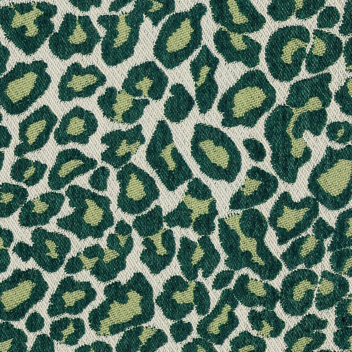 Maya Leopard Ottoman - Moss