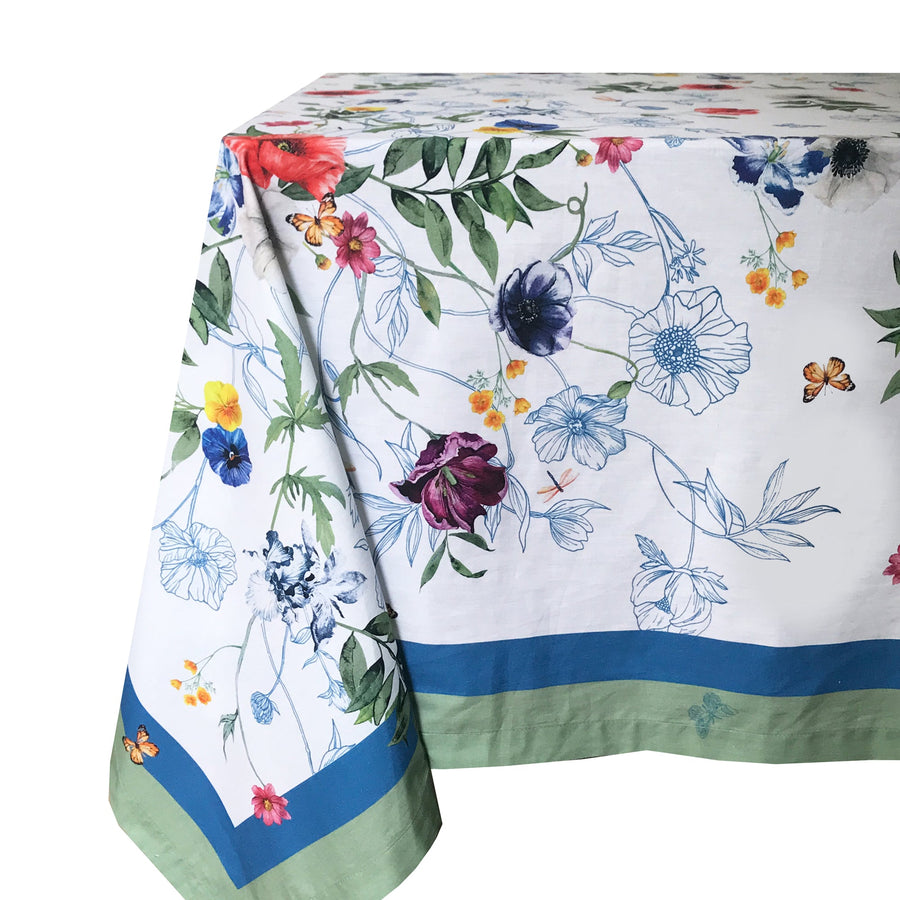 Meadow Cotton Floral Tablecloth 