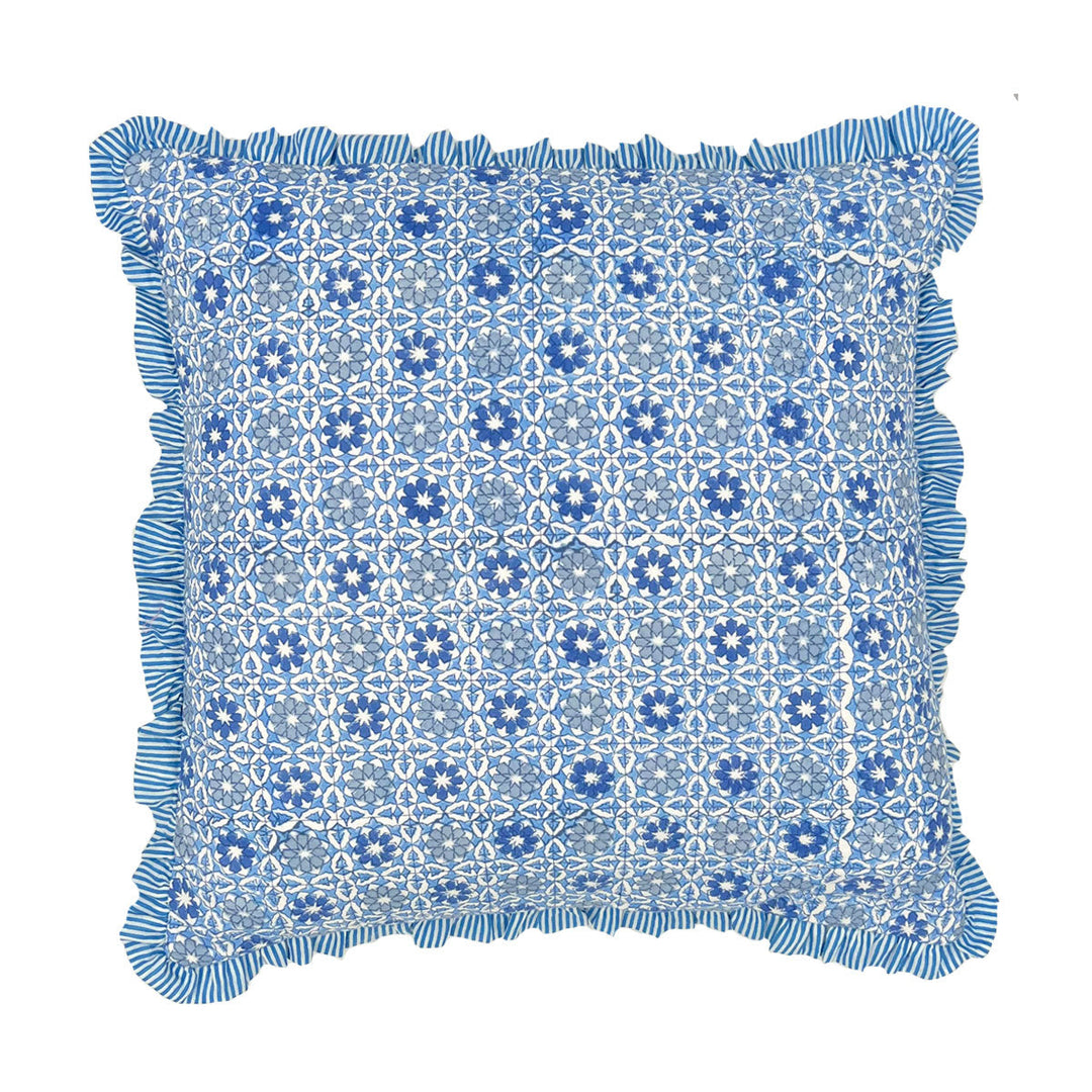 Neri Quilted Ruffle Square Cushion