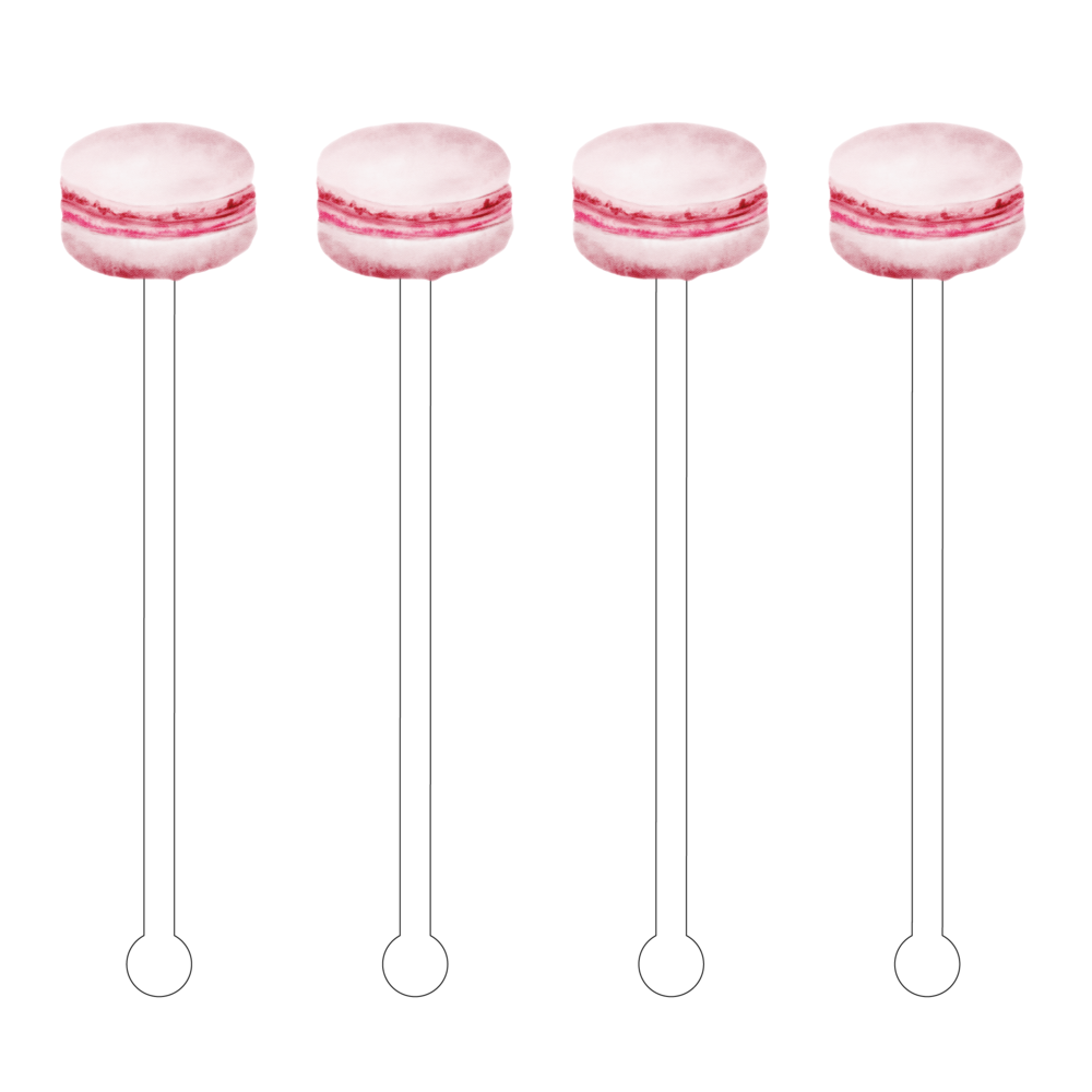 Pink Macaroon Stir Sticks