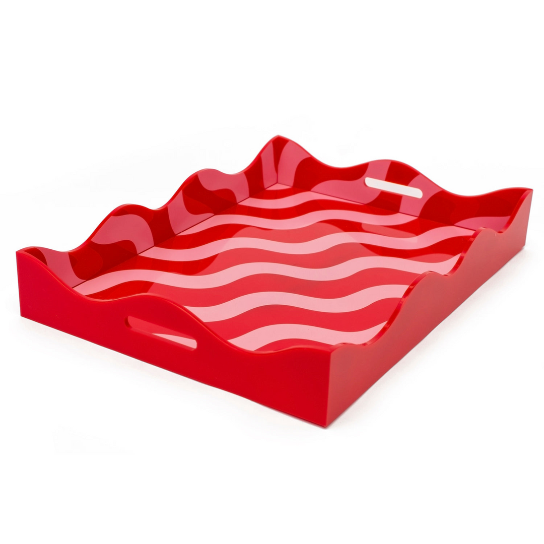 Pink & Red Scallop Tray