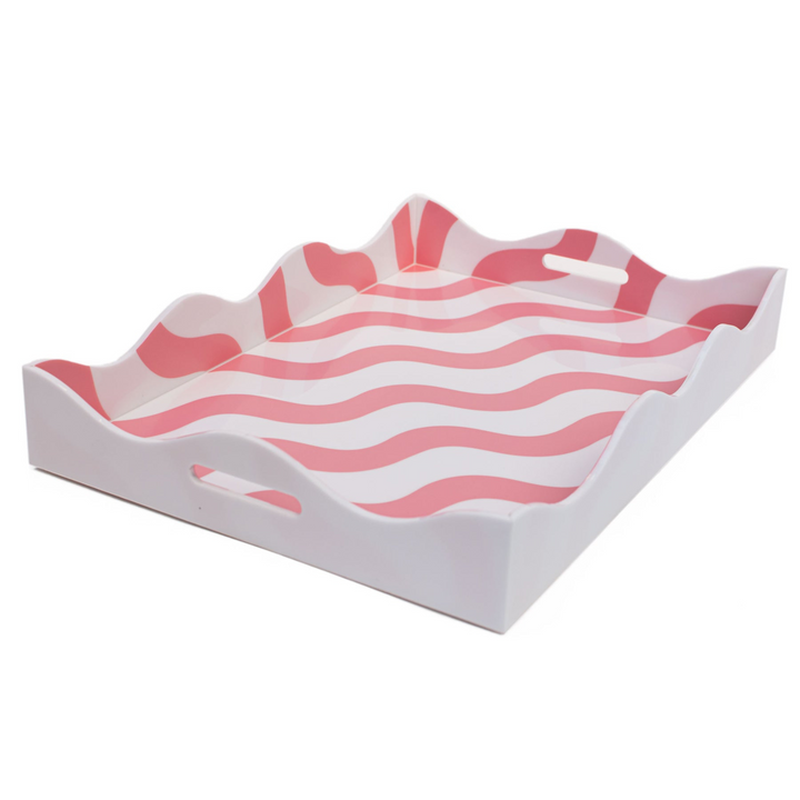 Pink & White Scallop Tray