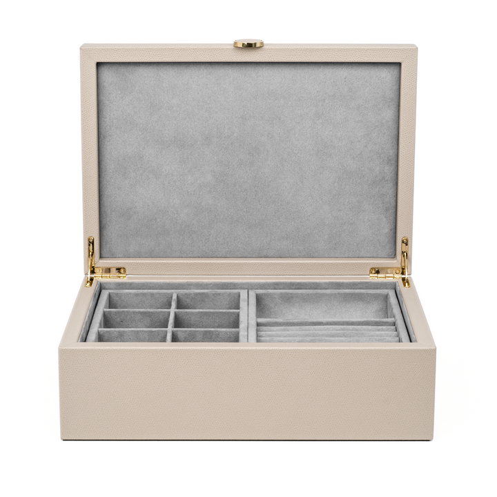Prestige Cream Leather Jewellery Box