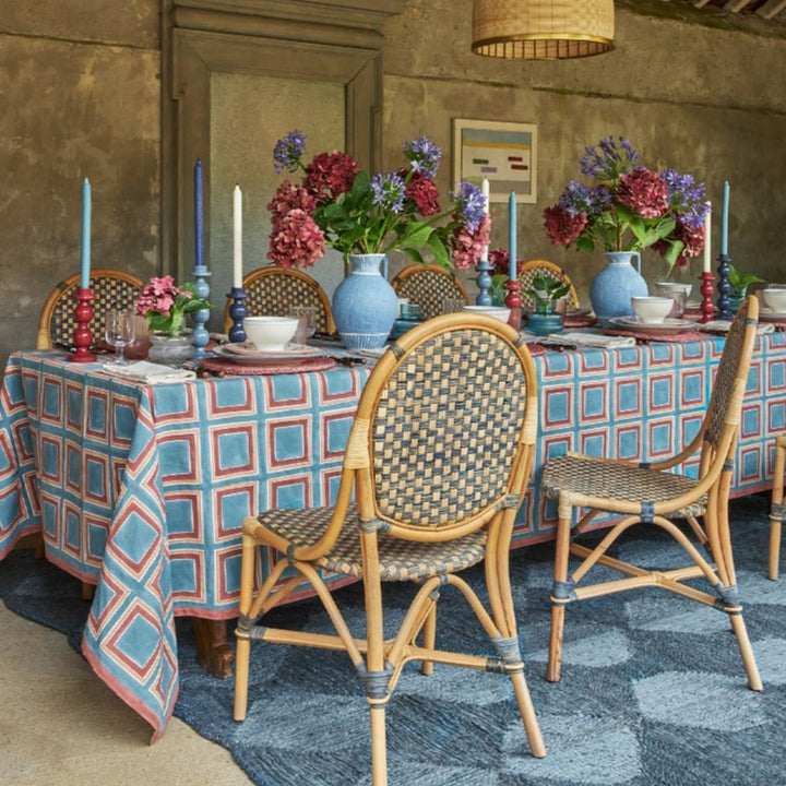 Santa Croce Tablecloth - Blue & Pink