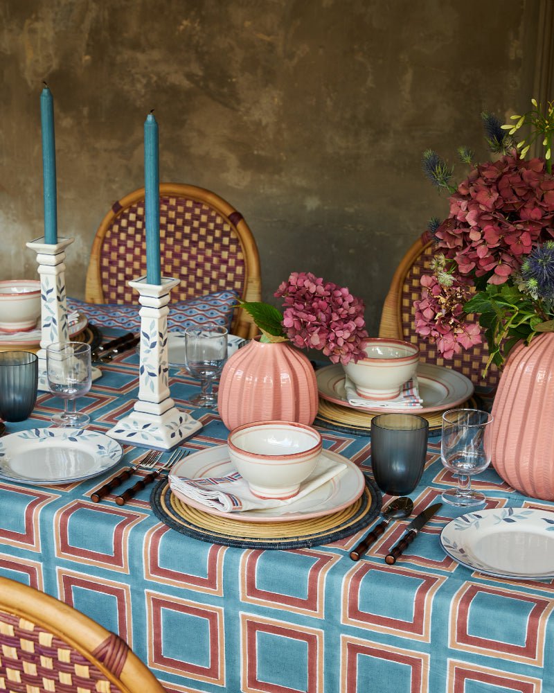 Santa Croce Tablecloth - Blue & Pink