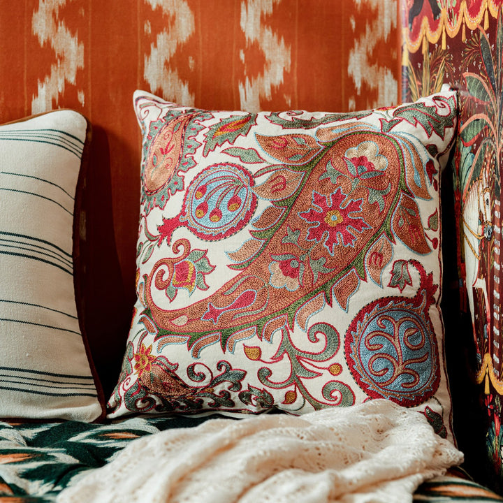 Samarkand Suzani Silk Embroidered Cushion | MIND THE GAP