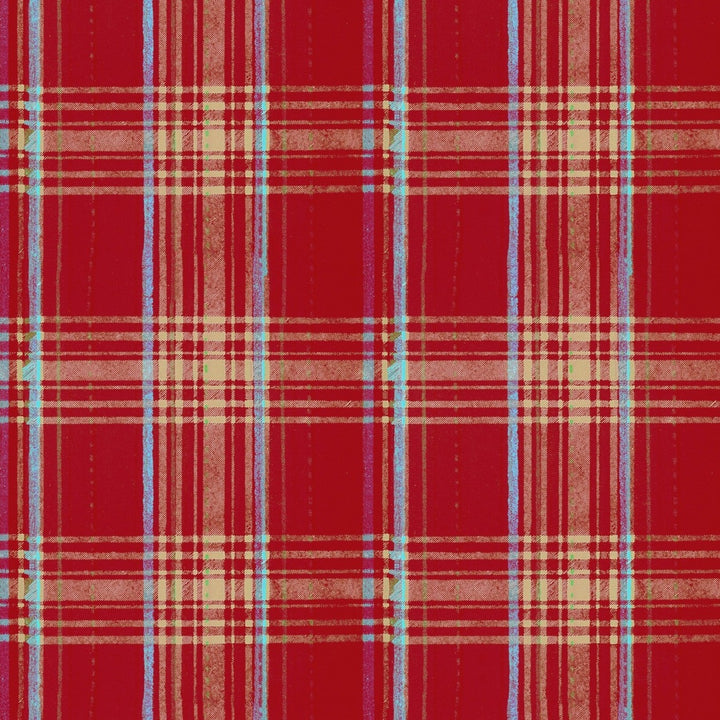 Seaport Plaid Red Wallpaper