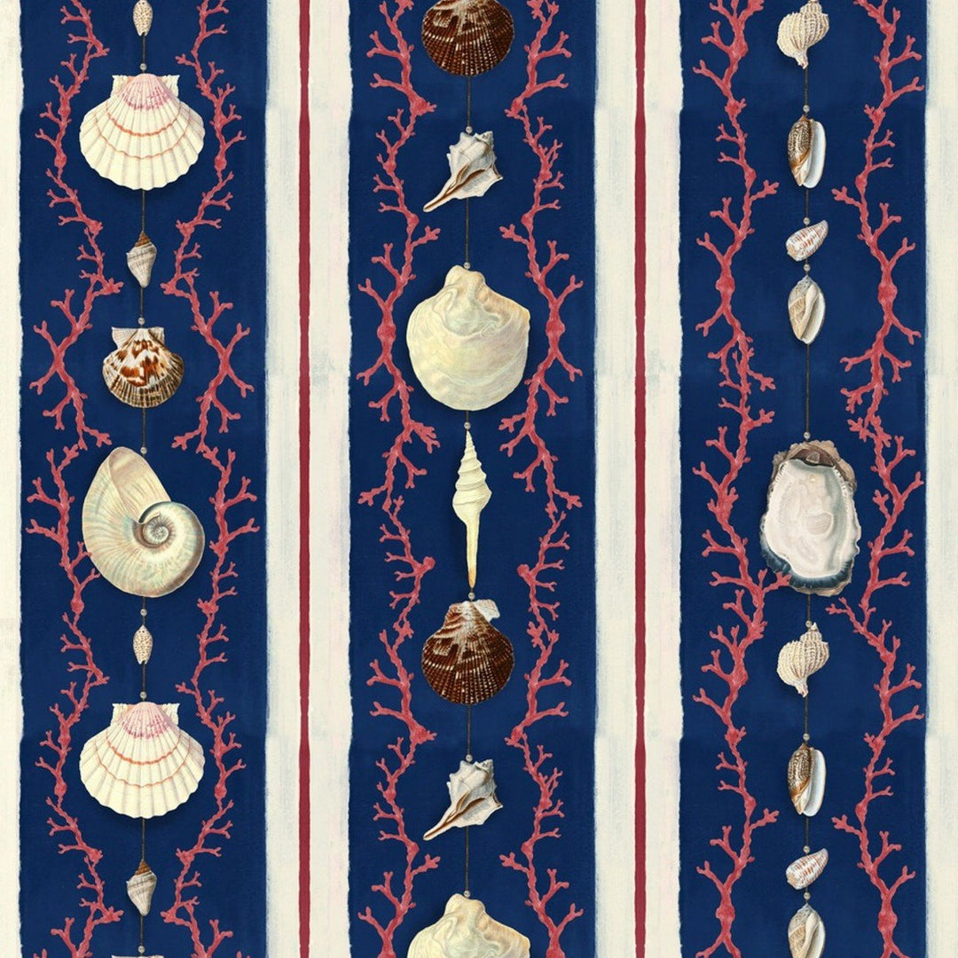 Coquillage Indigo Wallpaper
