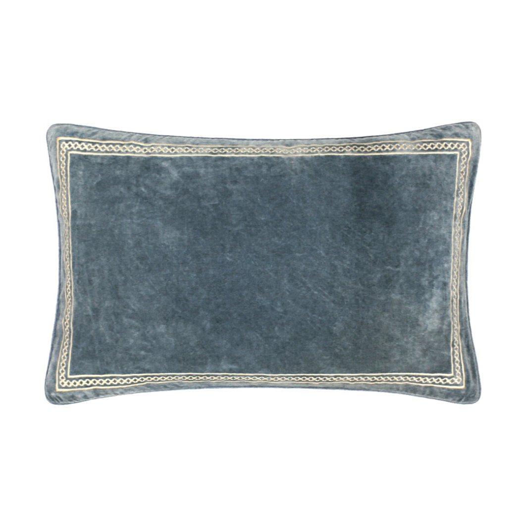 Shisho Indigo Blue Rectangular Cushion by Birdie Fortescue