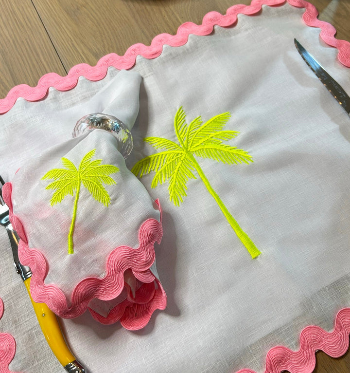 Palm Tree Embroidered Placemats