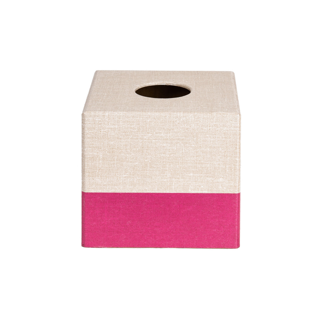 Pink Hessian Tissue Box Cover