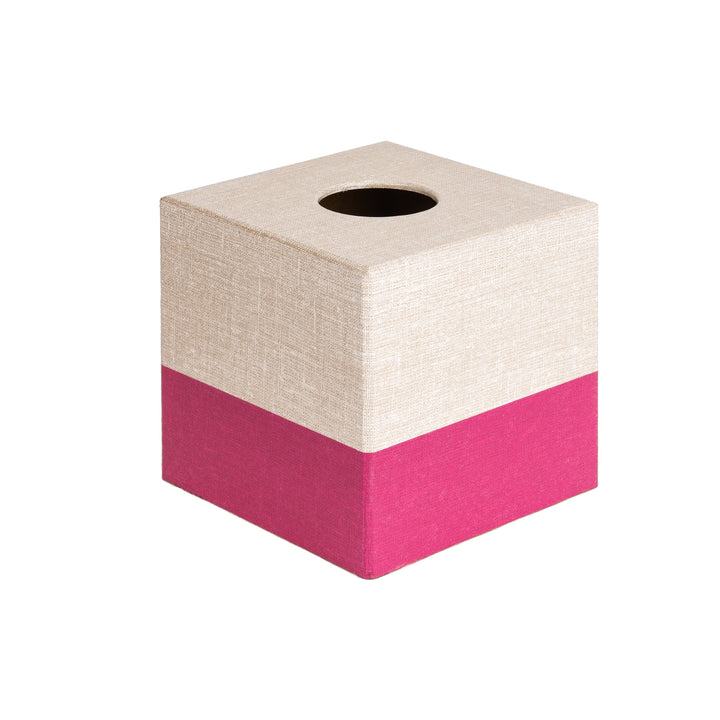 Pink Hessian Tissue Box Cover