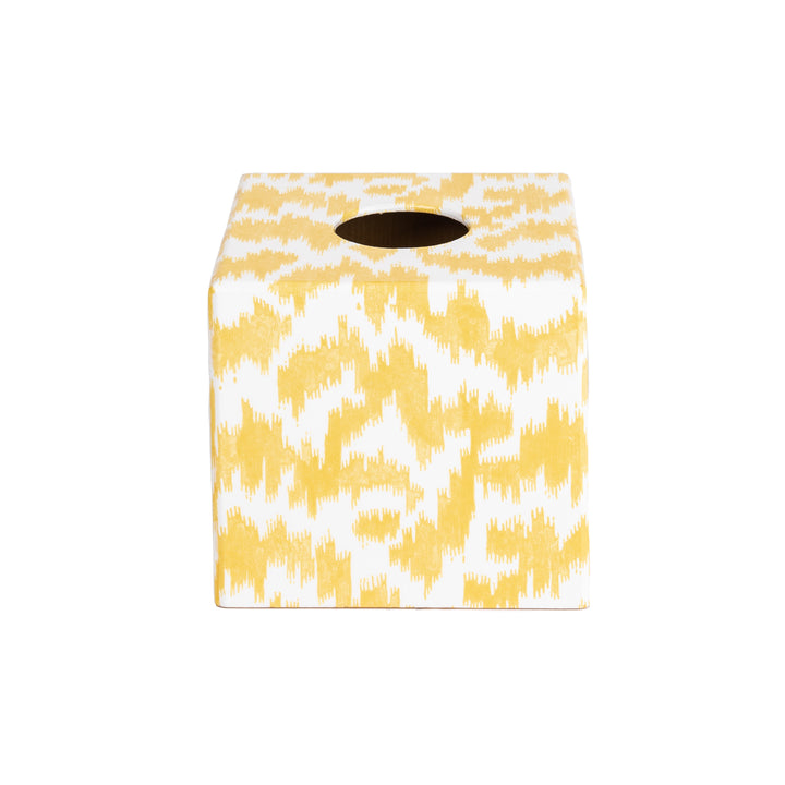 Yellow Ikat Tissue Box Cover