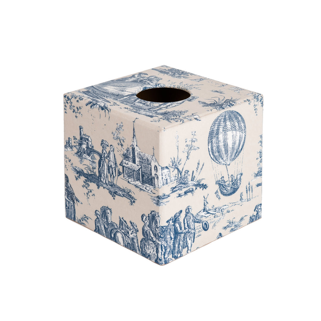 Blue Toile Tissue Box Cover