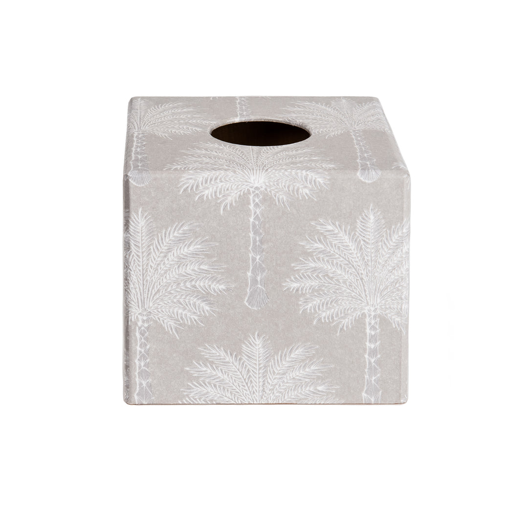 Silver Palm Tree Tissue Box Cover