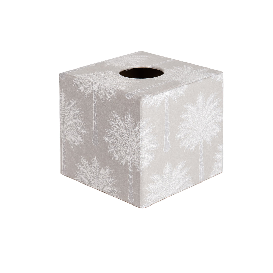 Silver Palm Tree Tissue Box Cover