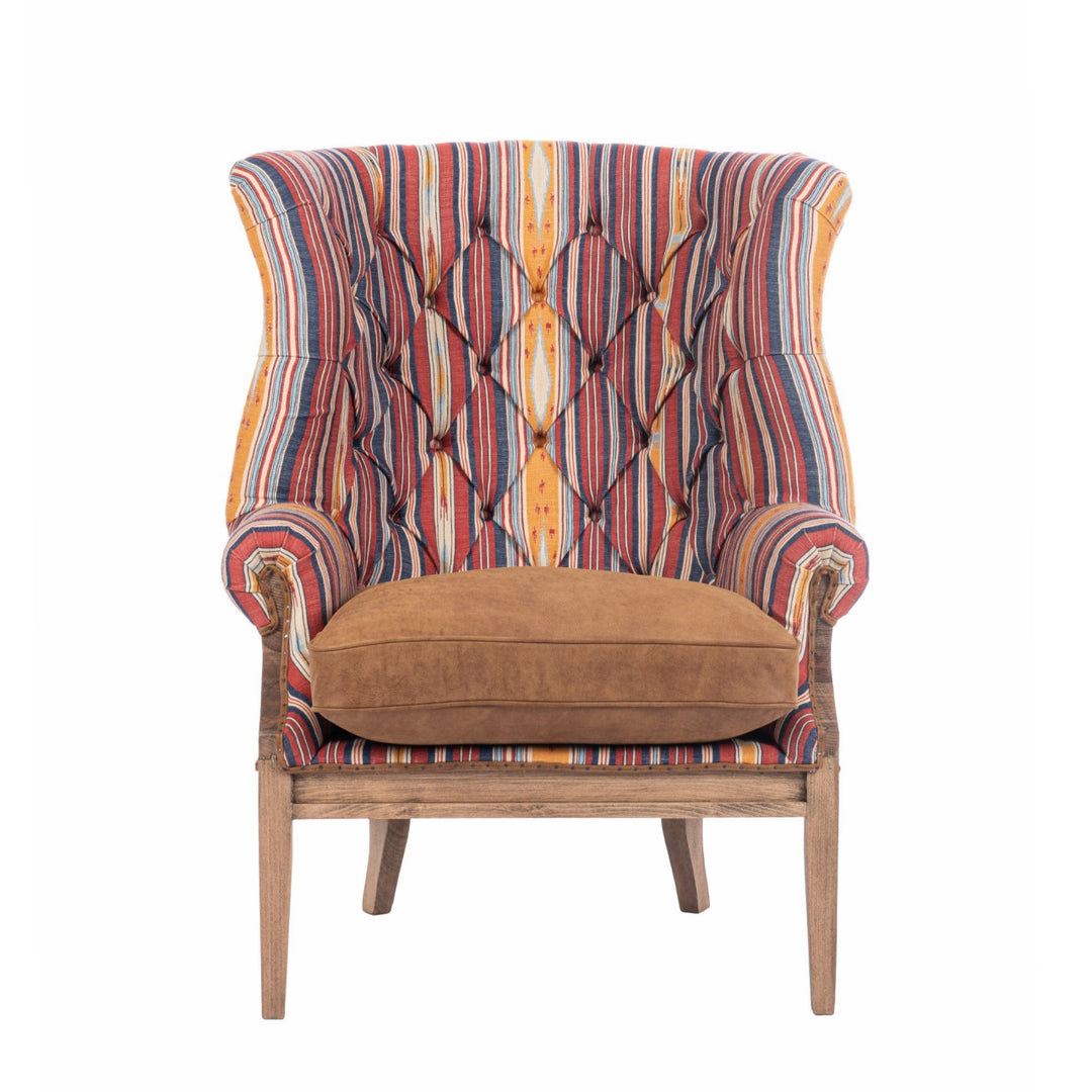 William Deconstructed Wingback Chair - Neyshabour & Leather