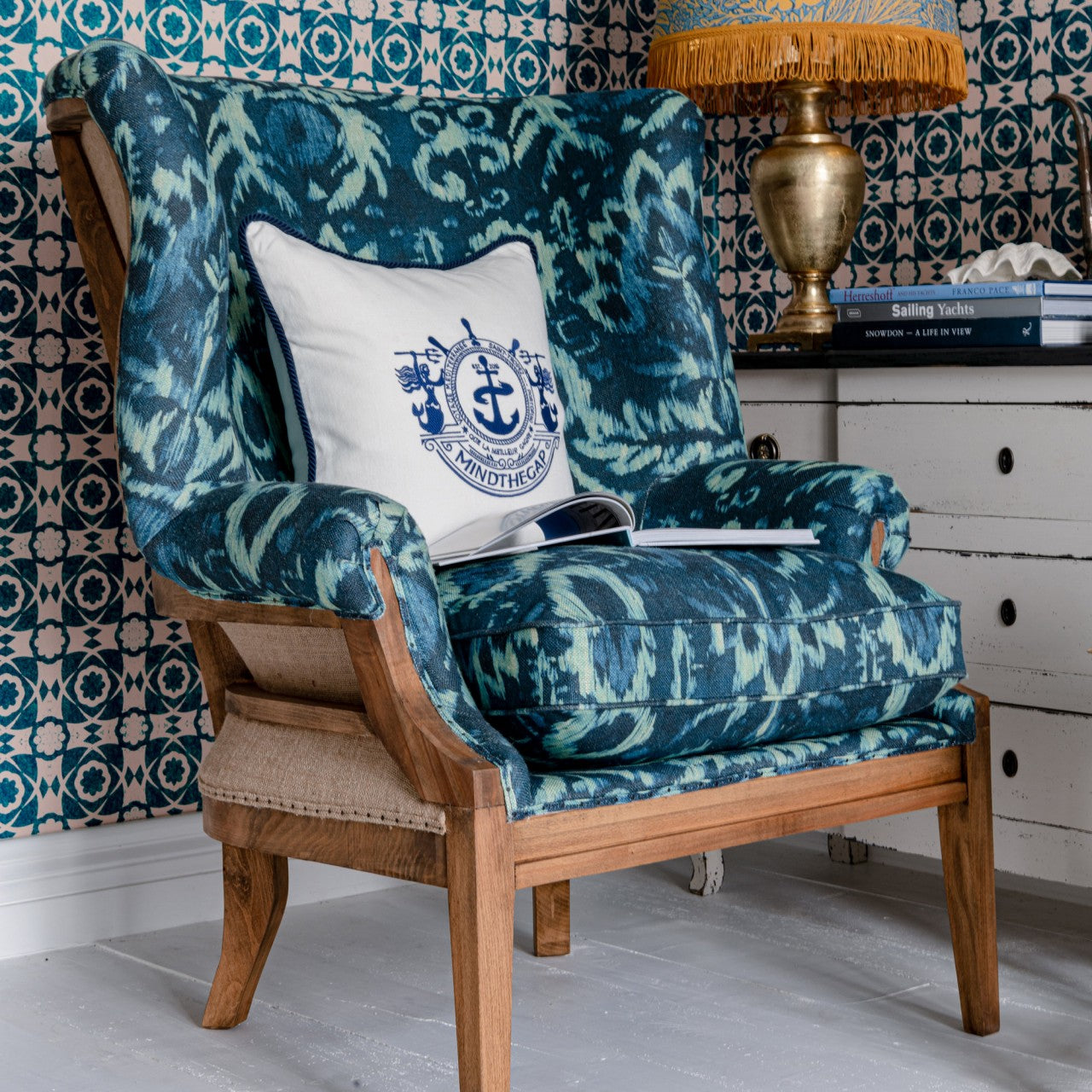 Deconstructed wingback chair sales