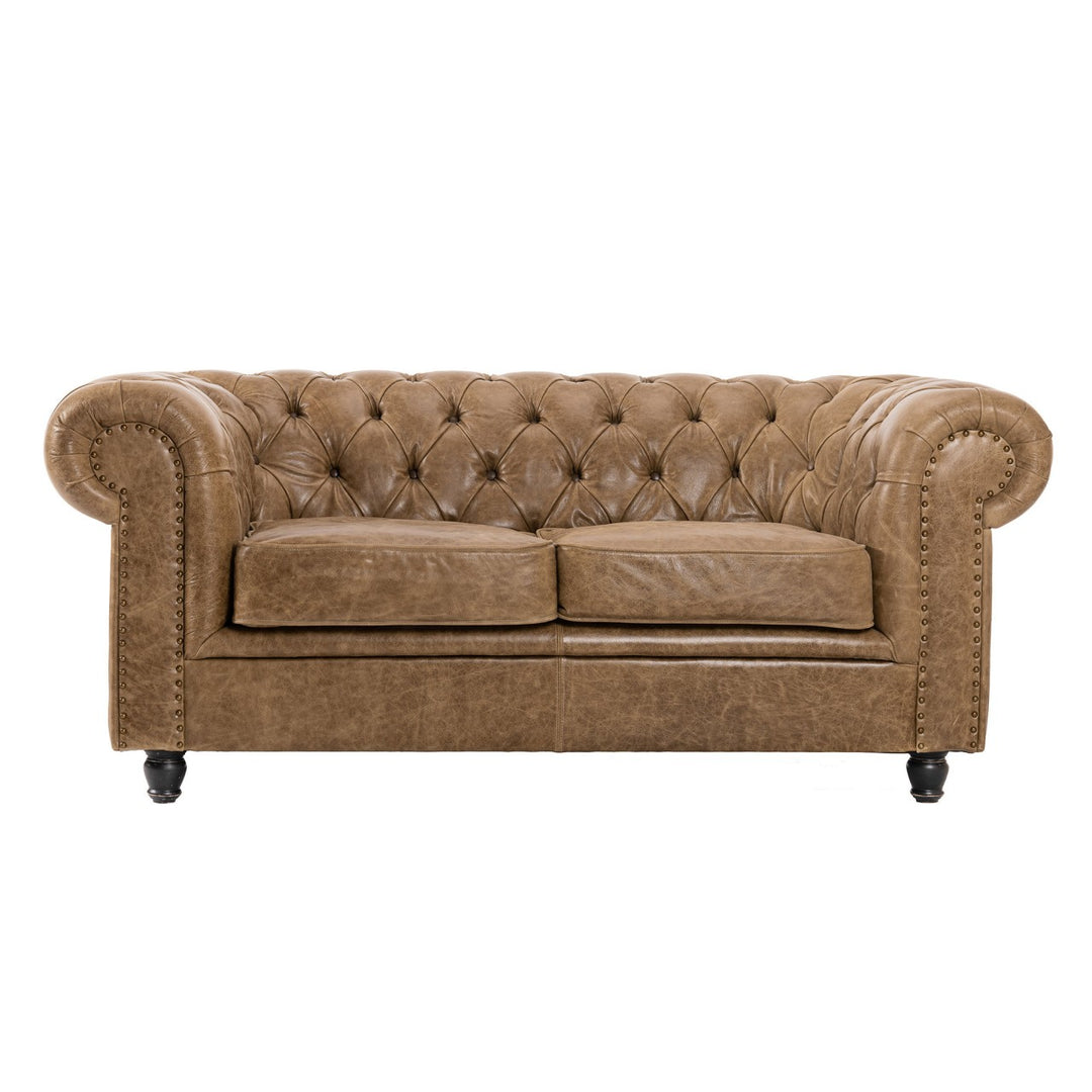 Winston Tufted Sofa - Cambridge Sage Leather
